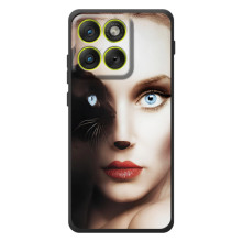 Бампер с изображением Котиков для Мо Motorola Edge 70 (Женщина кошка)