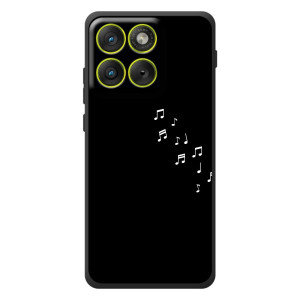 Чехол с картинками на черном фоне для Motorola Edge 70 – Ноты