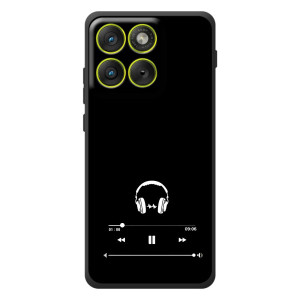 Чехол с картинками на черном фоне для Motorola Edge 70 – Плеер