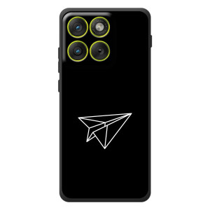 Чехол с картинками на черном фоне для Motorola Edge 70 – Самолетик