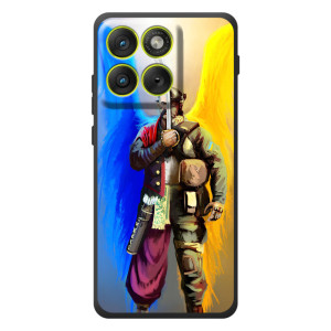 Чехол с картинкой (Патриотический КОЗАК) на Motorola Edge 70 – Козак с крыльями