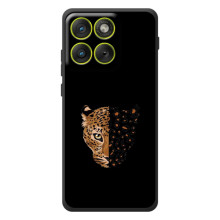 Чехол с леопардовым принтом на Motorola Edge 70 (Леопард на черном)