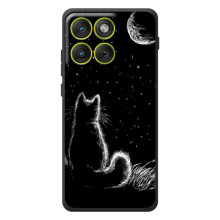Чохол з принтом для Motorola Edge 70 (AlphaPrint) Модні коти (Котик і місяць)