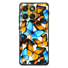 Чохол з принтом для Motorola Эд $\overline{ж}70 - (Прикольні) (AlphaPrint) (Яскраві метелики)