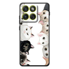 Чехол с милыми котиками на Моротора Эдж 70 – Черно-белые котики