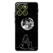 Чохол з малюнком кіт на Motorola Edge 70 – Дівчина з котом