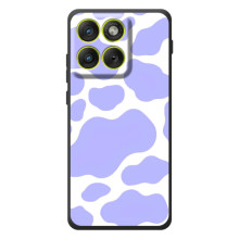Чохол з принтом корови на Motorola Эд $\overline{ж}70 (Фіолетовий принт)
