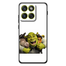 Печатный чехол с принтом Шрек для Motorola Edge 70 – Шрек осел и кот