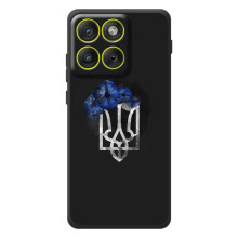 Чехол с украинским гербом на Motorola Edge 70 – Герб с цветком