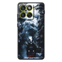 Новогодние, Праздничные Чехлы для Motorola Edge 70 - 2024 год (Зимний поезд)