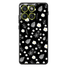 Чехлы с тематикой "ЦВЕТЫ" на Motorola Edge 70 (цветение на чорном)