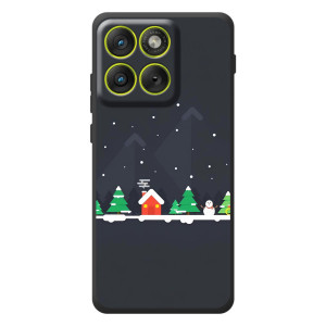 Силиконовый бампер на рождество для Motorola Edge 70 (Город зимний)