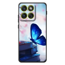 Силиконовый бампер с картинкой животных для Motorola Edge 70 (Бабочка синяя)