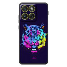 Силиконовый бампер с картинкой животных для Motorola Edge 70 (Тигр-Арт)