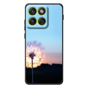 Силиконовый Чехол с одуванчиками на Motorola Edge 70 – Закат с одуванчиком