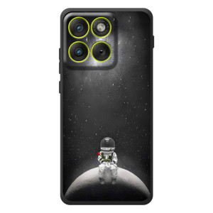 Силиконовый Чехол с принтом "Космонавты" на Motorola Edge 70 – Космонавт романтик