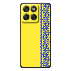 Силіконовый Чохол на Motorola Edge 70 – Вишиванка на жовтому фоні