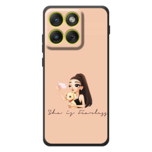 Силиконовый Чехол на Motorola Edge 70 с картинкой Стильных Девушек (С собакой)