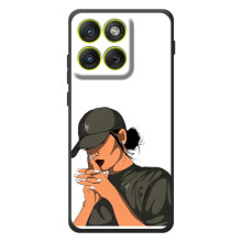 Силиконовый Чехол на Motorola Edge 70 с картинкой Стильных Девушек (В зеленом)