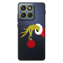 Зимні Чохли для Motorola Эд $\overline{ж}70 - прозорий фон (Грінч з іграшкою)