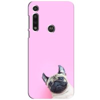 Бампер для Motorola G Pawer с картинкой "Песики" – Собака на розовом