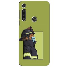 Силиконовый бампер (Работники) на Motorola G Pawer (Пожарник)