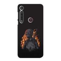 Силиконовый чехол с картинкой "Герой Pubg" на Motorola G8 Plus – В огне