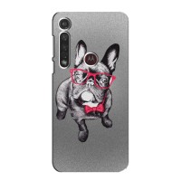 Чехол (ТПУ) Милые собачки для Motorola G8 Plus – Бульдог в очках