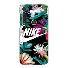 Силиконовый Чехол на Motorola MOTO G8 Plus с картинкой Nike – Цветочный Nike