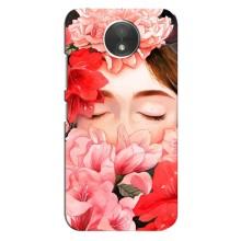 Чехлы (ART) Цветы на Motorola Moto C (XT1750) (VPrint) (Глаза в цветах)