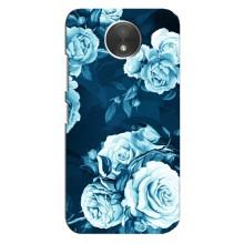 Чехлы (ART) Цветы на Motorola Moto C (XT1750) (VPrint) (Голубые Бутоны)