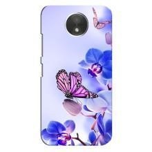 Чехлы с Цветами для Motorola Moto C (XT1750) (VPrint) (Бабочка на цветочке)
