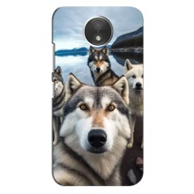 Чехол с Хаски для Motorola Moto C (XT1750) - (AlphaPrint) (Селфи ХАски)