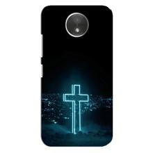 Чехол для Motorola Moto C (XT1750) (AlphaPrint) - (Христианские) (Крест и город)