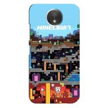 Чехол Майнкрафт на Motorola Moto C (XT1750) (AlphaPrint) Minecraft (фон Minecraft)