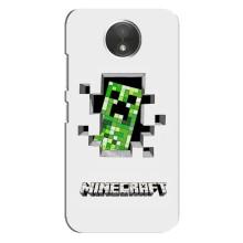 Чехол Майнкрафт на Motorola Moto C (XT1750) (AlphaPrint) Minecraft (крипер Майнкрафт)