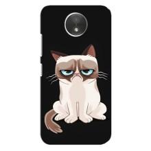 Чехол с принтом для Motorola Moto C (XT1750) (AlphaPrint) Модные коты (Грустный кот)