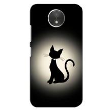 Чехол с принтом для Motorola Moto C (XT1750) (AlphaPrint) Модные коты (Силуэт котика)