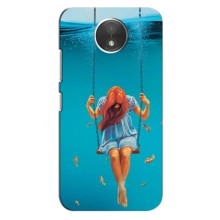 Чехол Стильные девушки на Motorola Moto C (XT1750) – Девушка на качели