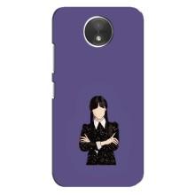 Чехлы Венсдей на Motorola Moto C (XT1750) Уэнсдей (AlphaPrint) (Уэнздей в черном)