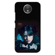 Чехлы Венсдей на Motorola Moto C (XT1750) Уэнсдей (AlphaPrint) (взгляд Уэнздей)