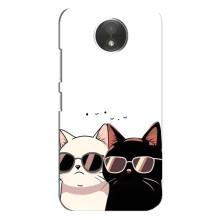 Чехол с рисунком кот на Motorola Moto C (XT1750) (Коты в очках)