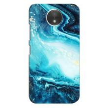 Мраморный чехол на Motorola Moto C (XT1750) (VPrint) (Голубой мрамор)
