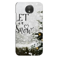 Новогодние, Праздничные Чехлы для Motorola Moto C (XT1750) - 2024 год (Let it snow)