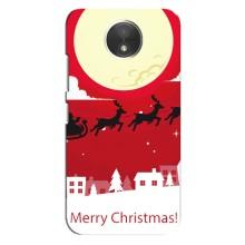 Рождественские Чехлы для Motorola Moto C (XT1750) (VPrint) (Санта с оленями)