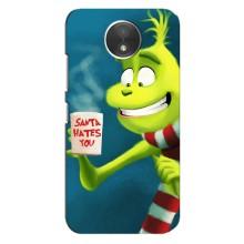 Рождественские Чехлы для Motorola Moto C (XT1750) (VPrint) (Зеленый Гринч)