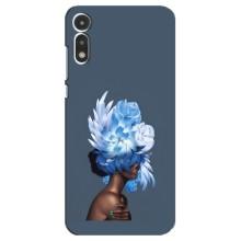 Чехлы (ART) Цветы на Motorola MOTO E 2020 (VPrint) (Квіти на голові)