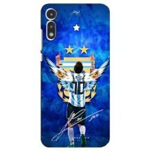 Чехлы для Motorola MOTO E 2020 (Leo чемпион) (AlphaPrint) (Месси сборная)