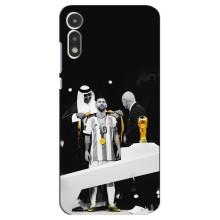 Чехлы для Motorola MOTO E 2020 (Leo чемпион) (AlphaPrint) (Месси в накидке)