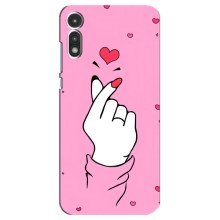 Чехол с принтом для Motorola MOTO E 2020 (AlphaPrint - Знак сердечка) – Знак Love